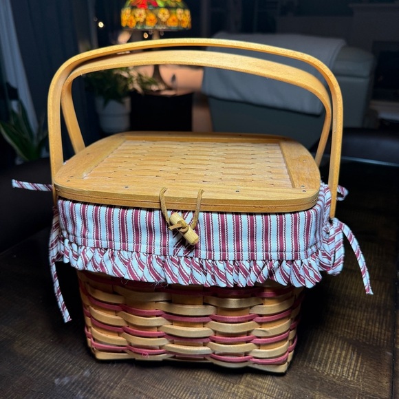 Longaberger 1997 Sweetheart Remembrance Weekend Basket RED Combo Both Liners - Picture 13 of 13